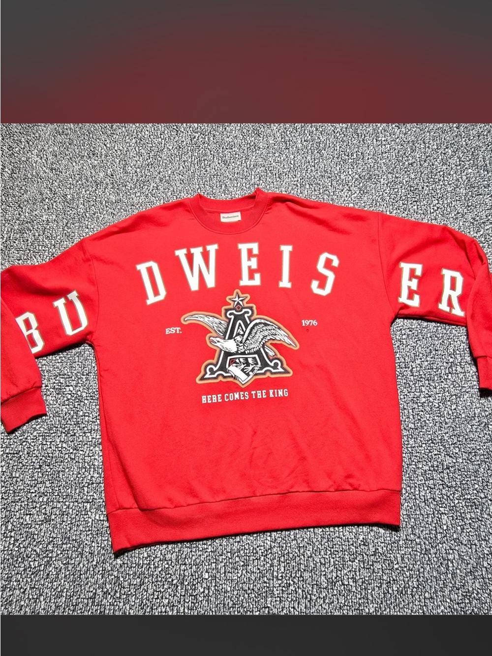 Unisex Budweiser Red Logo Crewneck Sweatshirt